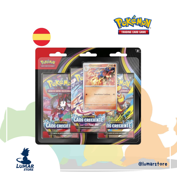 Pokémon TCG: Blister de 3 Sobres Caos Creciente (Español) Megaevoluciones