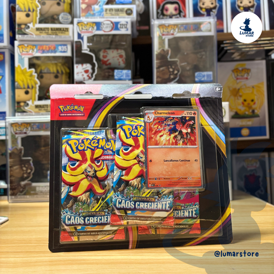 Pokémon TCG: Blister de 3 Sobres Caos Creciente (Español) Megaevoluciones