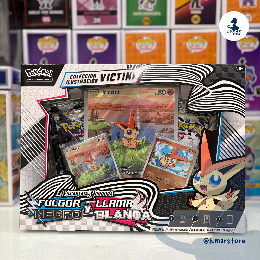 Pokémon TCG: Blister Colección Ilustración Victini - Fulgor Negro & Llama Blanca (Español)