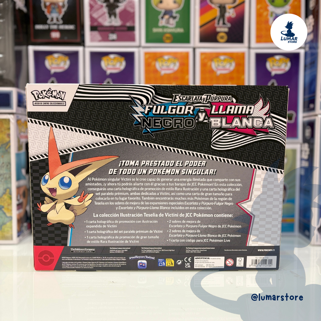 Pokémon TCG: Blister Colección Ilustración Victini - Fulgor Negro & Llama Blanca (Español)