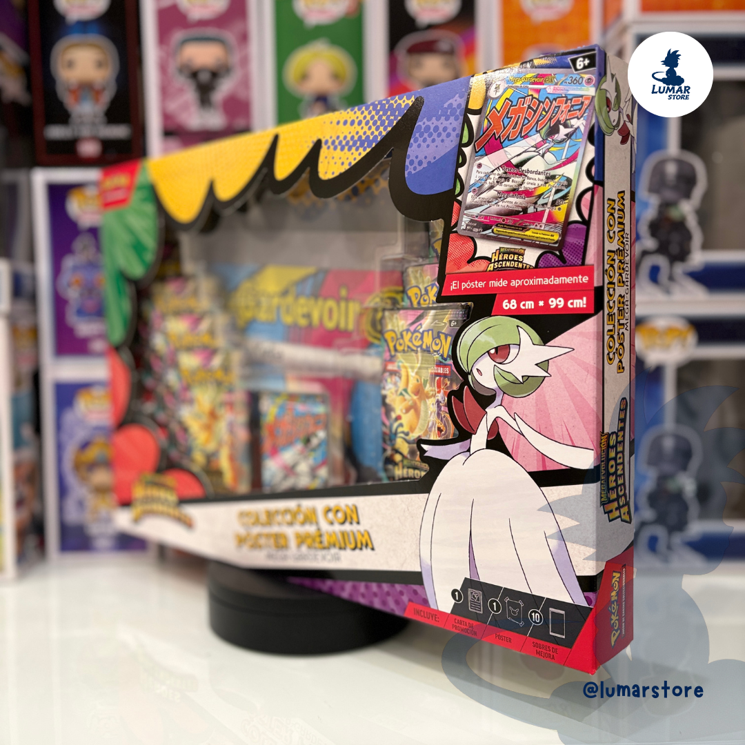 Pokémon TCG: Blister Premium Poster Collection - Héroes Ascendentes (Español) | Mega Lucario & Mega Gardevoir