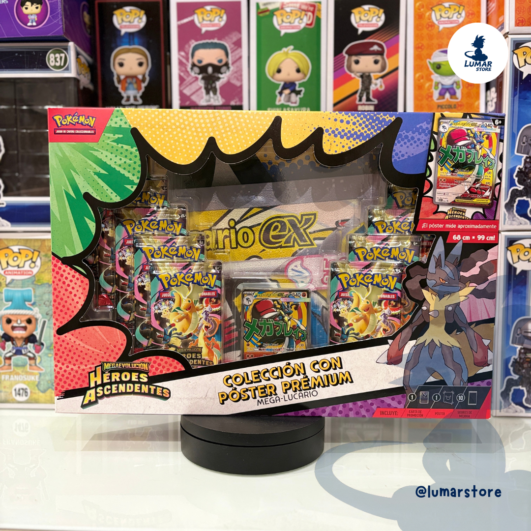 Pokémon TCG: Blister Premium Poster Collection - Héroes Ascendentes (Español) | Mega Lucario & Mega Gardevoir