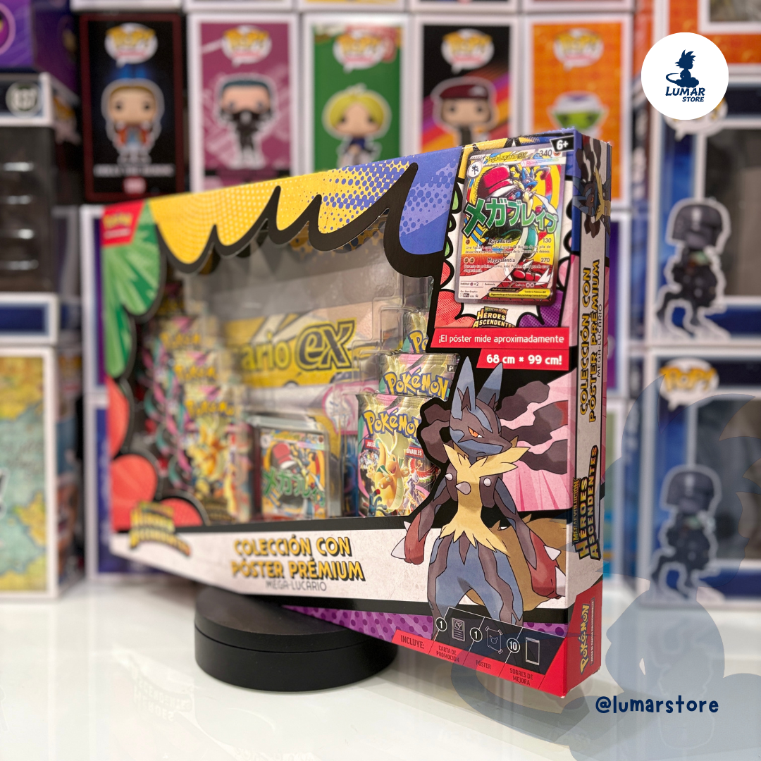 Pokémon TCG: Blister Premium Poster Collection - Héroes Ascendentes (Español) | Mega Lucario & Mega Gardevoir