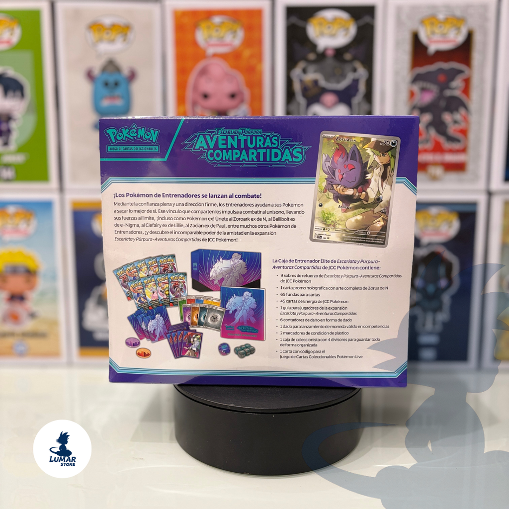 Pokémon TCG – Caja de Entrenador Élite Aventuras Compartidas (Escarlata y Púrpura) – Español Latino